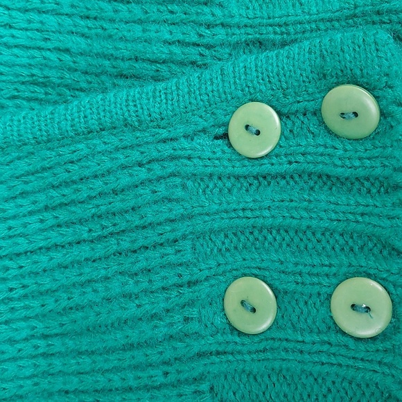 PGS Vintage Wool Blend Kelly Green Cardigan Sweater Size Small - Picture 4 of 8